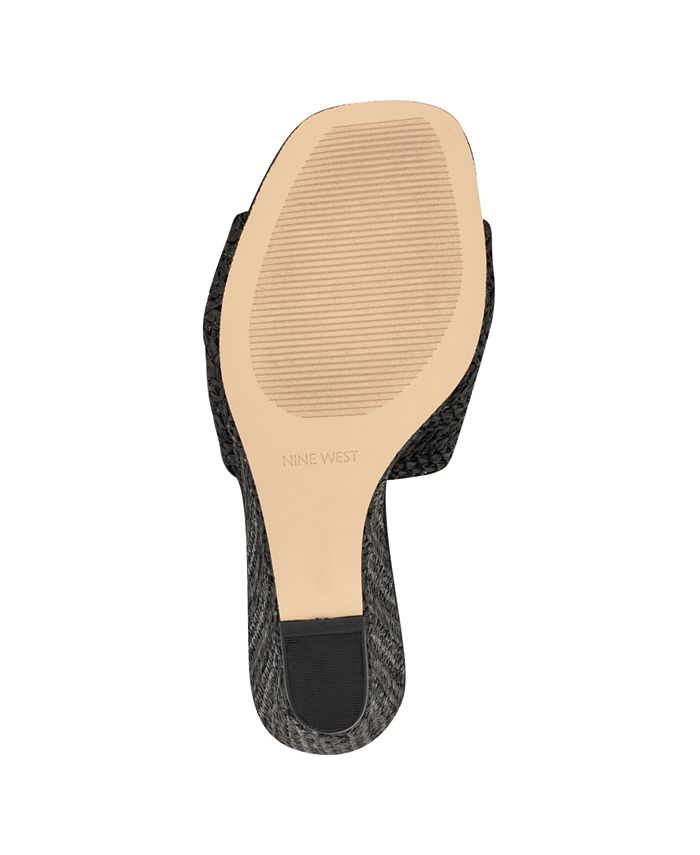 Nine West Women's Nikhil Slip-On Square Toe Wedge Sandals - Macy's