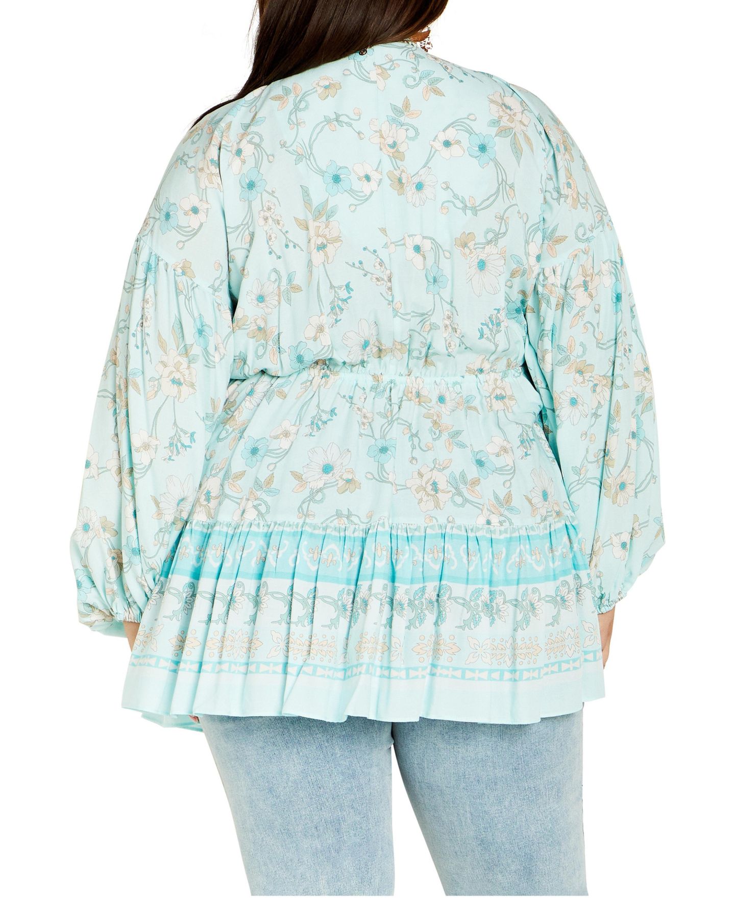 Женский топ CITY CHIC Plus Size Spirited Floral Tunic, цвет: Зелёный — фото 2