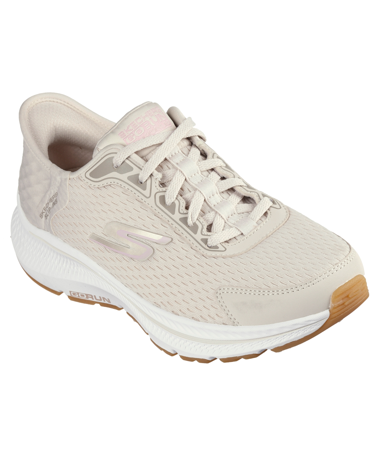 Skechers Women's Slip-ins Go Run Consistent 2.0 Endure Memory Foam Slip-on Running Sneakers From Finish Line In Natural,pink