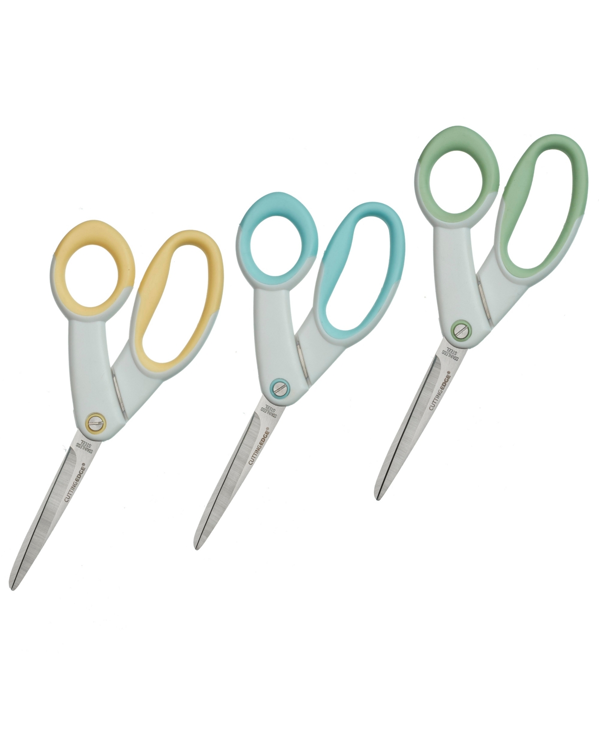 Ultra-Grip 8.5in Stainless Steel Scissor 3-Pack- Assorted (Case Pack) - Assorted