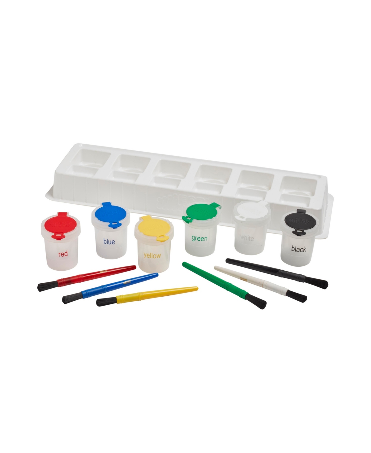 Mini Trilingual Paint Cups and Brushes, Art Set, Assorted, 12 Sets - Assorted