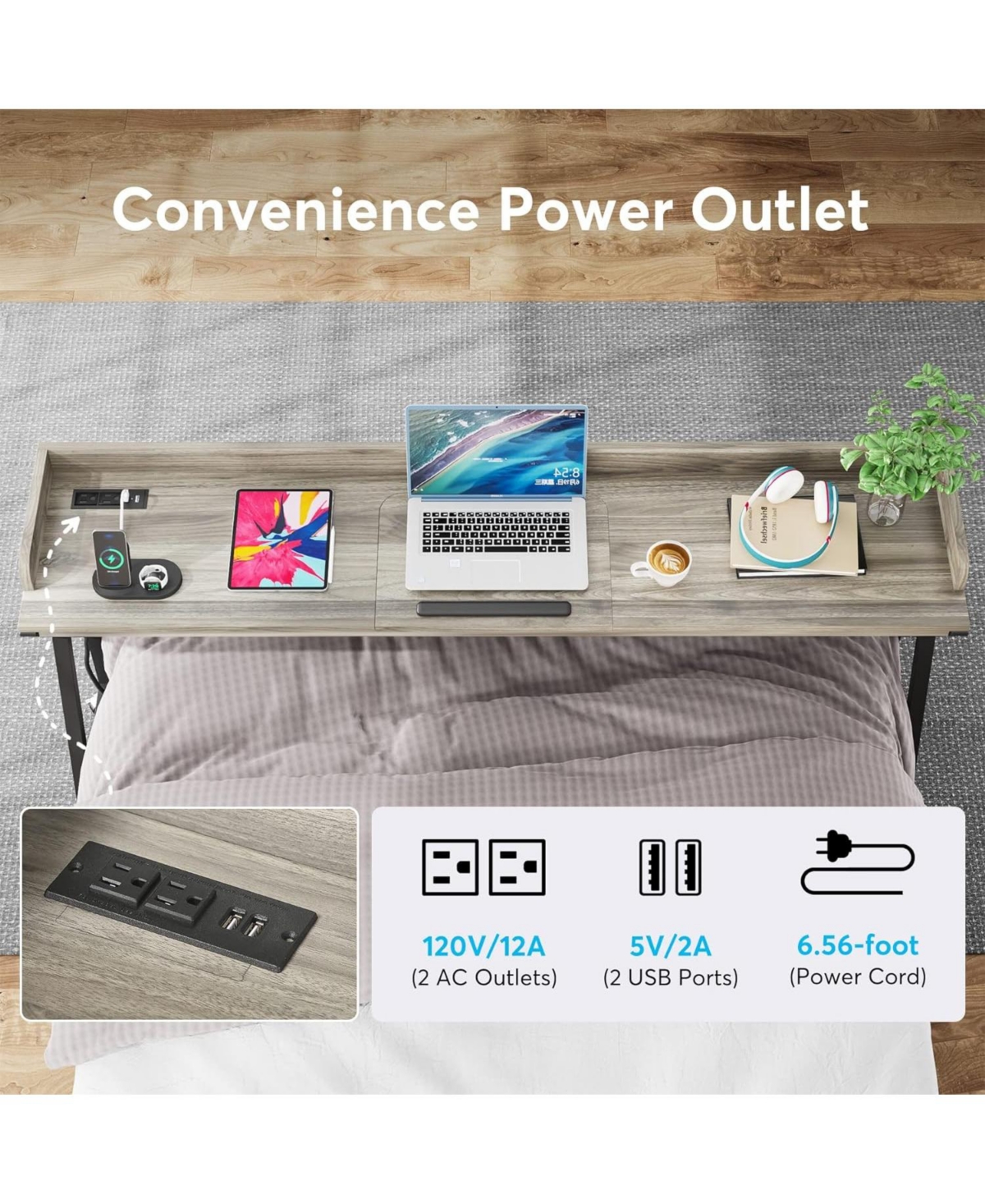 Tribesigns Overbed Table, 70.9