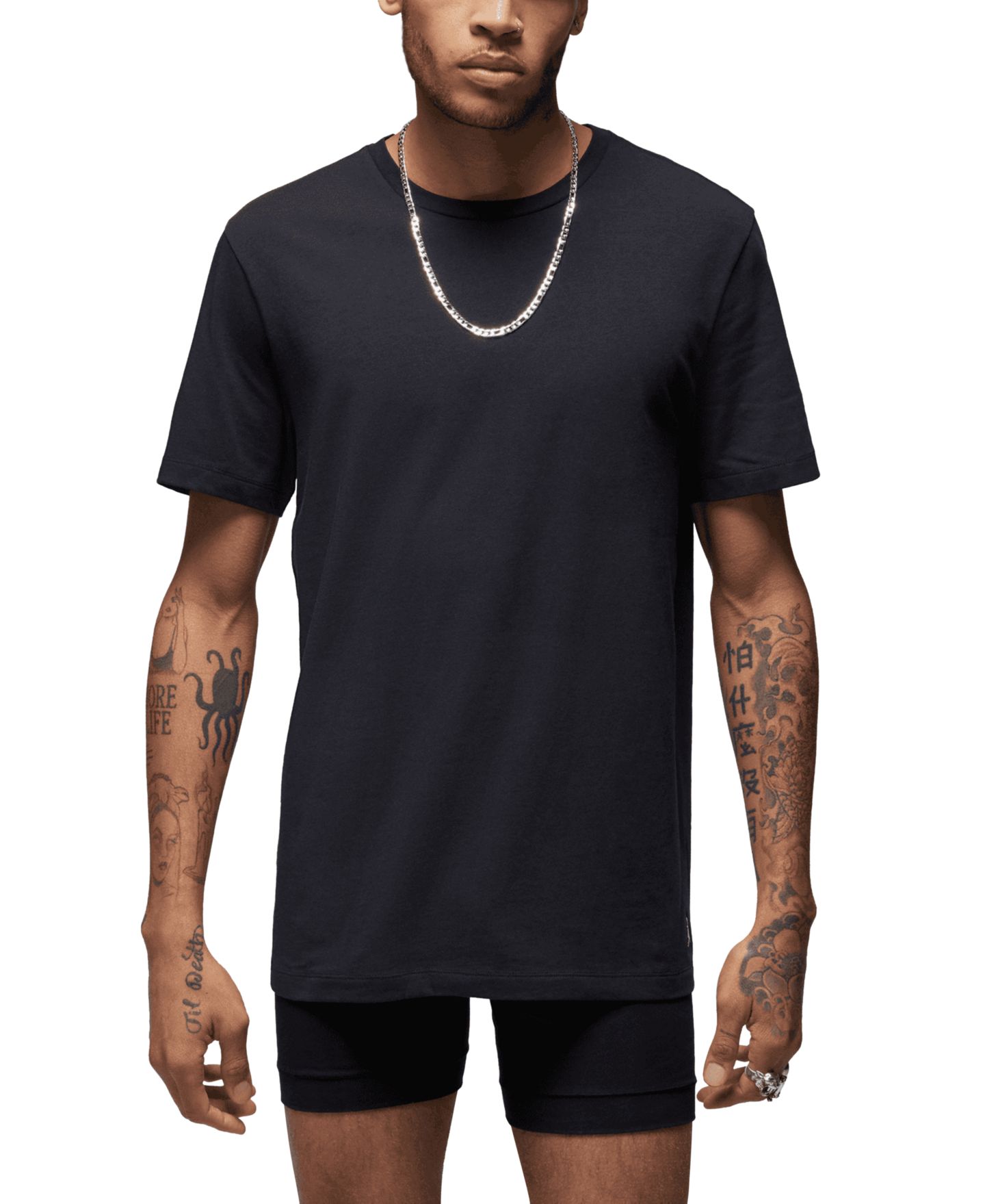 Мужские футболки Jordan 2-Pack Flight Base Stretch Cotton Crewneck T-Shirts, цвет: Чёрный — фото 1