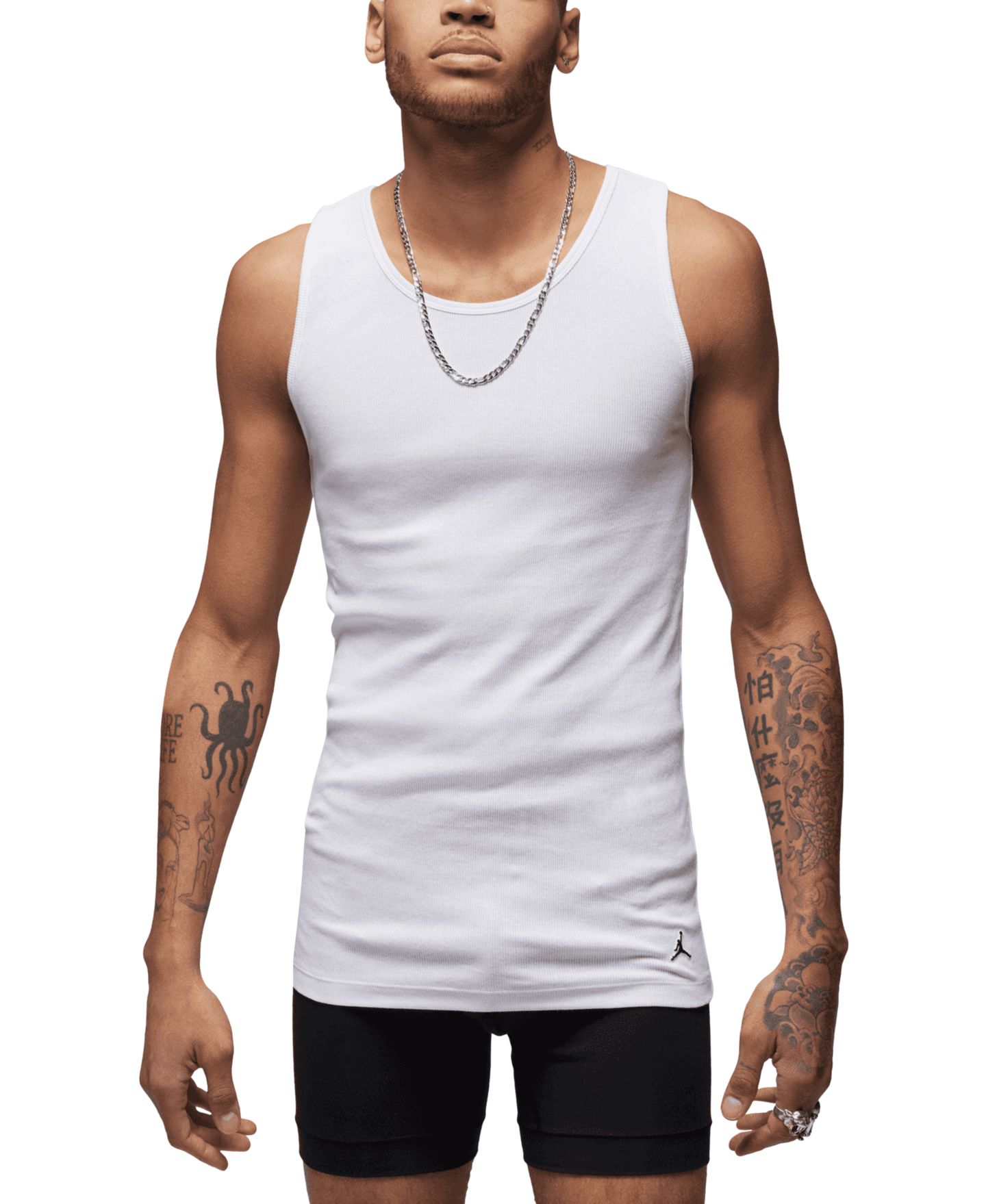 Мужские топы Jordan 2-Pack Flight Base Stretch Cotton Ribbed Tanks, цвет: Белый — фото 1