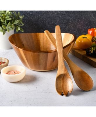 Sherwood Salad Bowl With Matching Serving Spoon & Fork Set