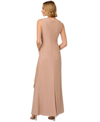 Adrianna Papell Women's Metallic Knit Draped Dress - Macy's
