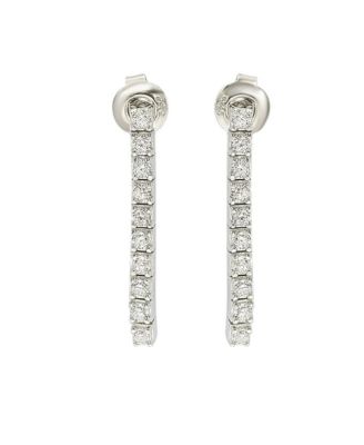 Suzy Levian Sterling Silver Cubic Zirconia Tennis Line Dangle Earrings