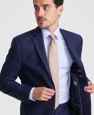 Men's Classic-Fit Wool-Blend Stretch Plaid Suit Separate Jacket