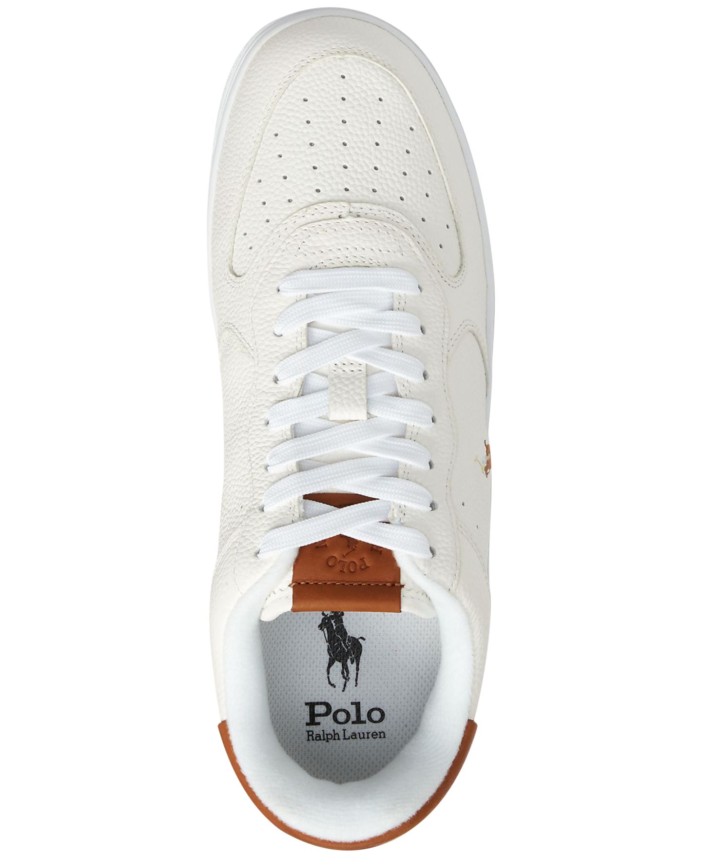 Мужские кроссовки Polo Ralph Lauren Masters Court Lace-Up, цвет: Белый / Рыжевато-коричневый — фото 4