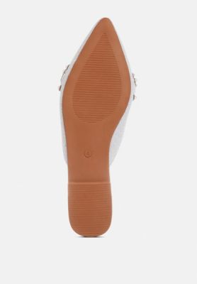 Women's Women Astre Pearl Embellished Shimmer Mules