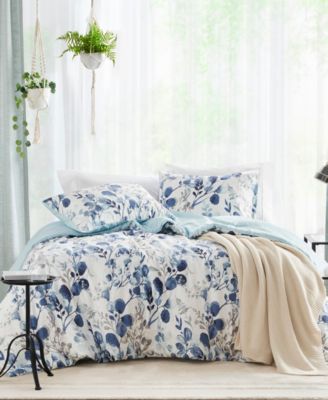 510 Design Gabby Reversible Floral Botanical Seersucker Comforter Set In Plum,gray