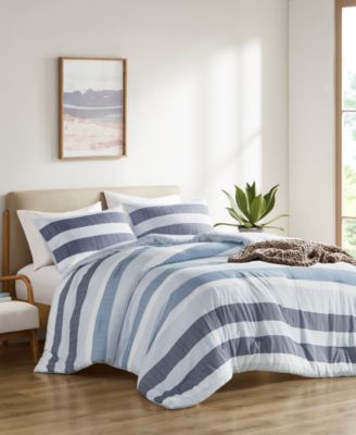 Blake Stripe Textured Print 3-Pc. Comforter Set, King/California King