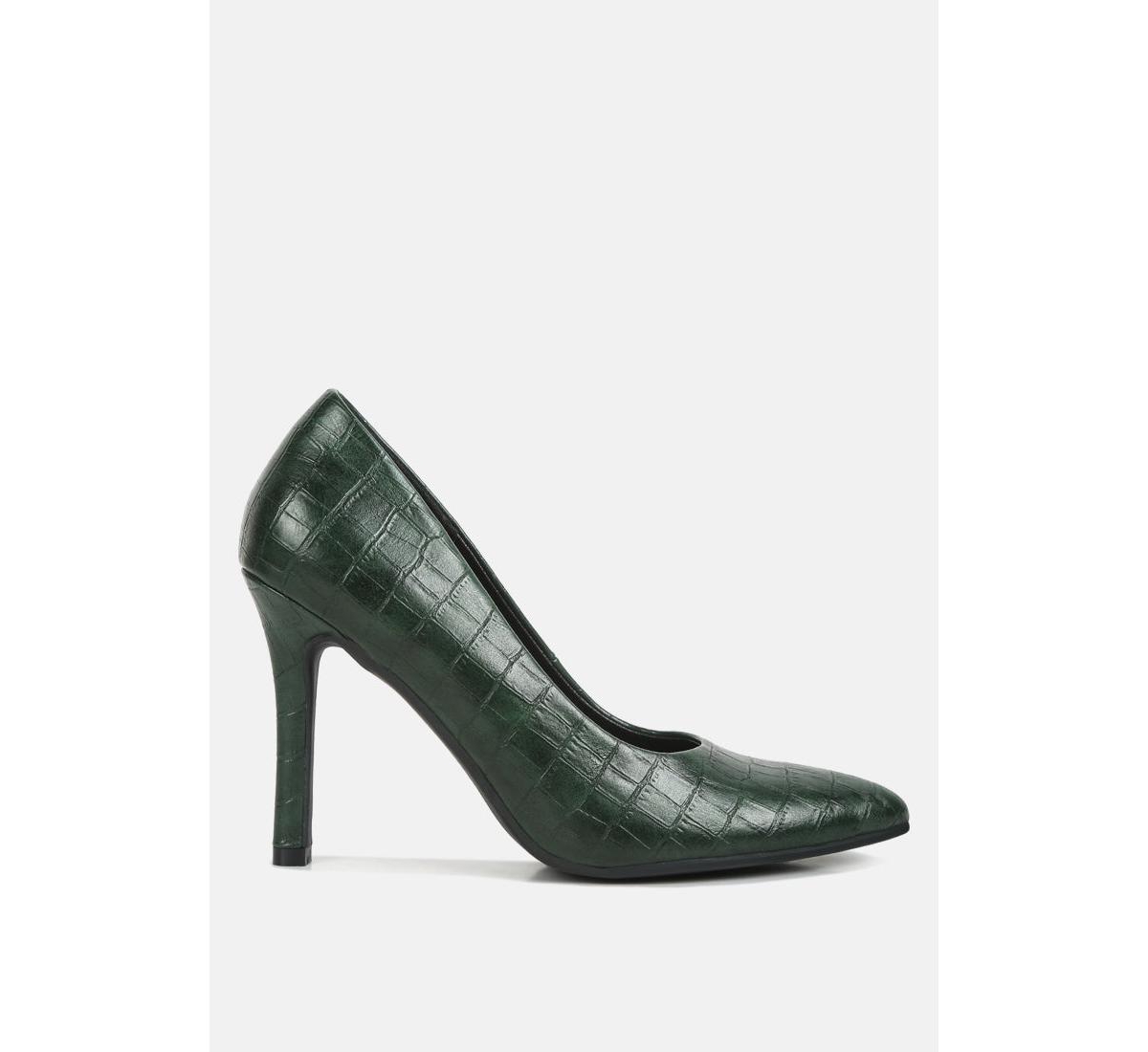 Women mellen croc faux leather formal pumps - Dark green