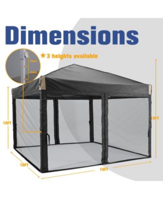 Pop Up Canopy Tent with Removable Mesh Sidewalls, Portable Instant Shade Canopy with Roller Bag