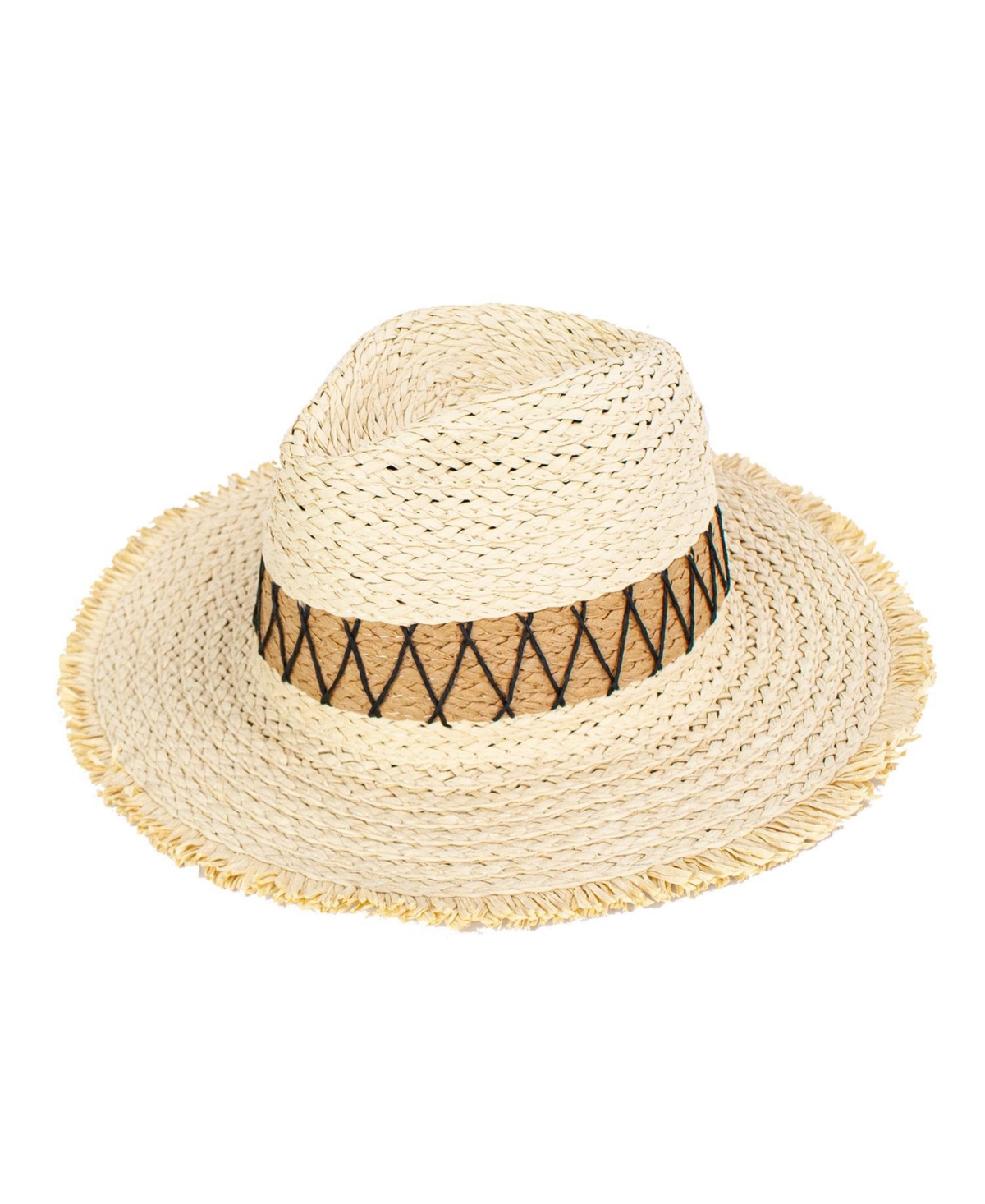 Zag Two Toned Straw Hat - Natural