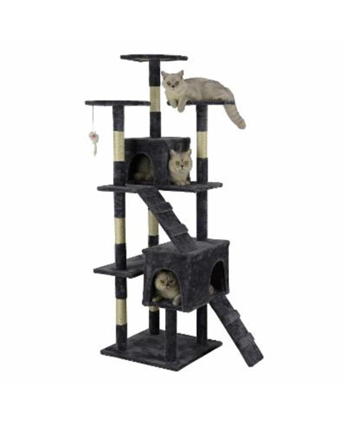63 in. Economical Cat Tree with Sisal Scratching Posts - Open miscellaneous