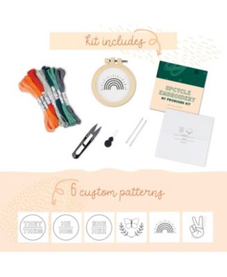Embroidery Kit for Beginners, Upcycle Your Clothes with Dissolving Design Stickers, 6 Unique Designs, Pronouns They/Them, He/Him, She/Her, 3 Trendy Designs, Butterfly, Peace Sign, Rainbow