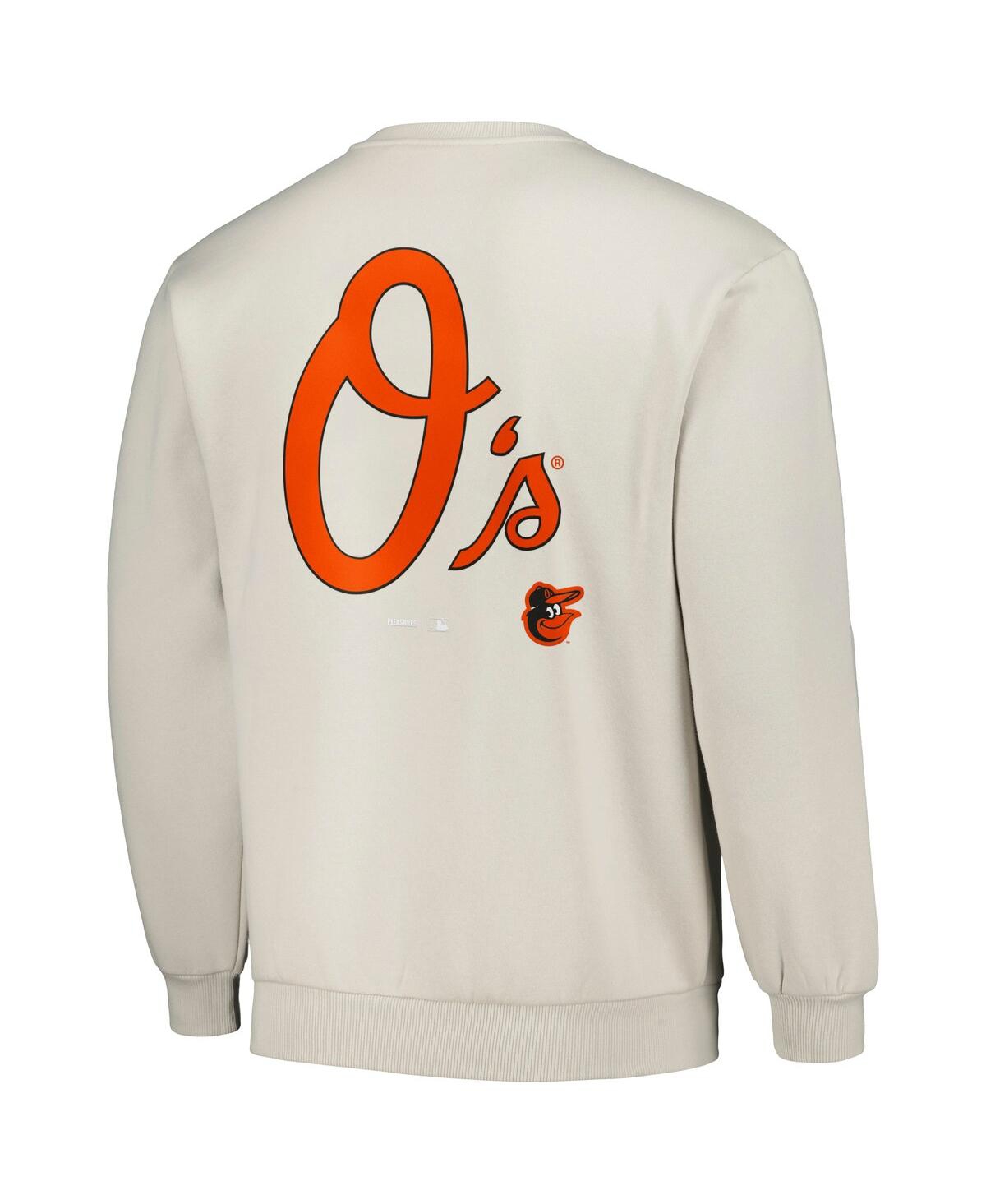 Shop Pleasures Men's  Gray Baltimore Orioles Ballpark Pullover Sweatshirt