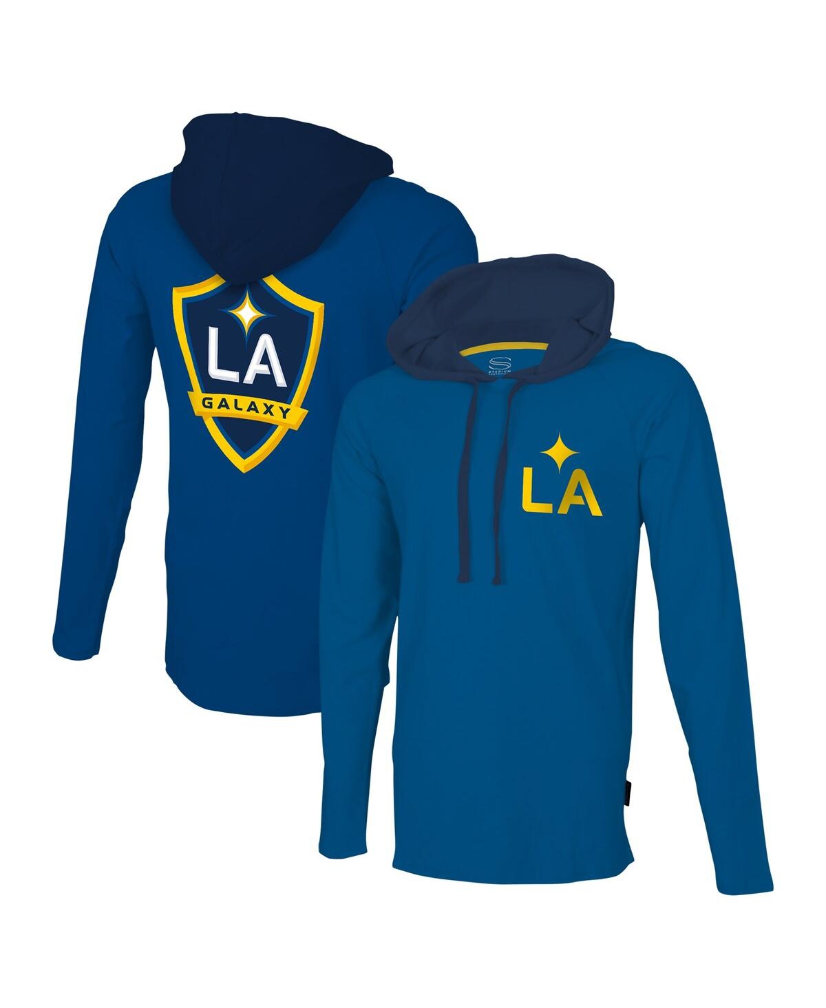 Shop Stadium Essentials Men's  Blue La Galaxy Tradition Raglan Hoodie Long Sleeve T-shirt
