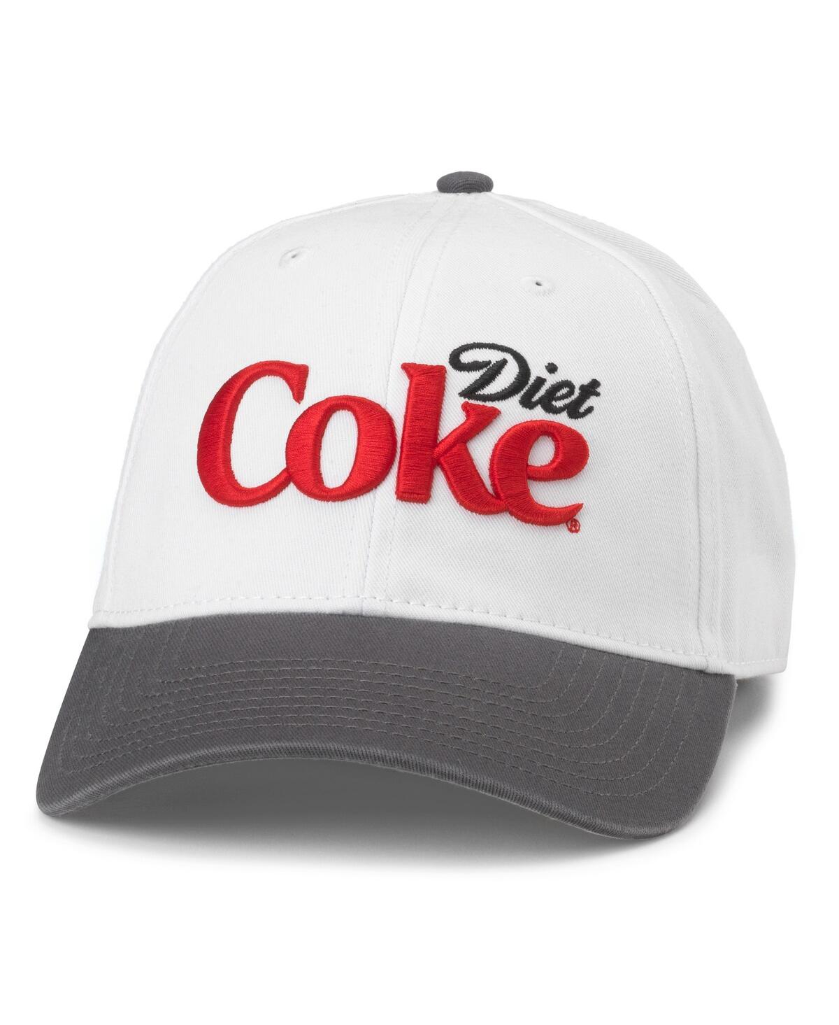 American Needle Men's And Women's  White, Charcoal Diet Coke Ballpark Adjustable Hat In White,charcoal