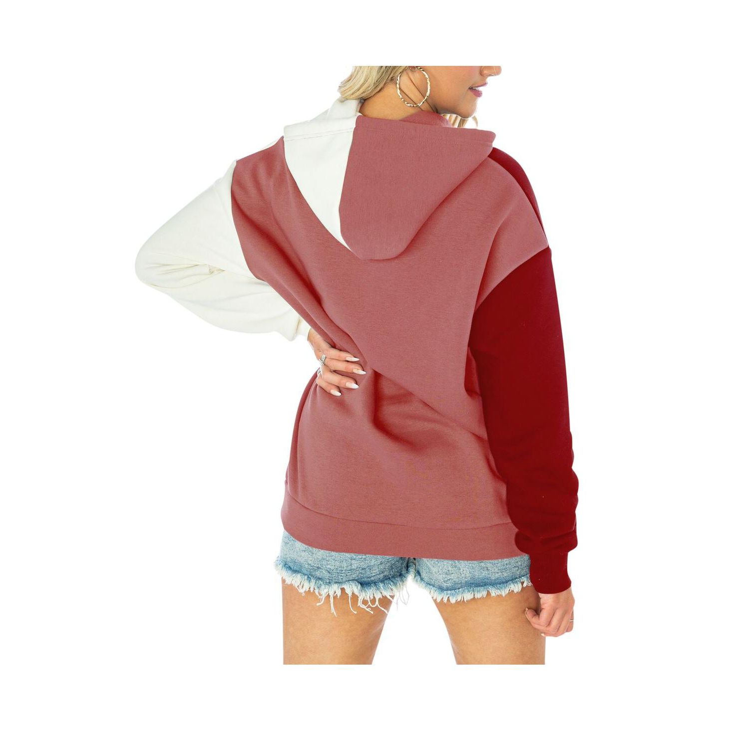 Women's Crimson Oklahoma Sooners Hall of Fame Colorblock Pullover Hoodie