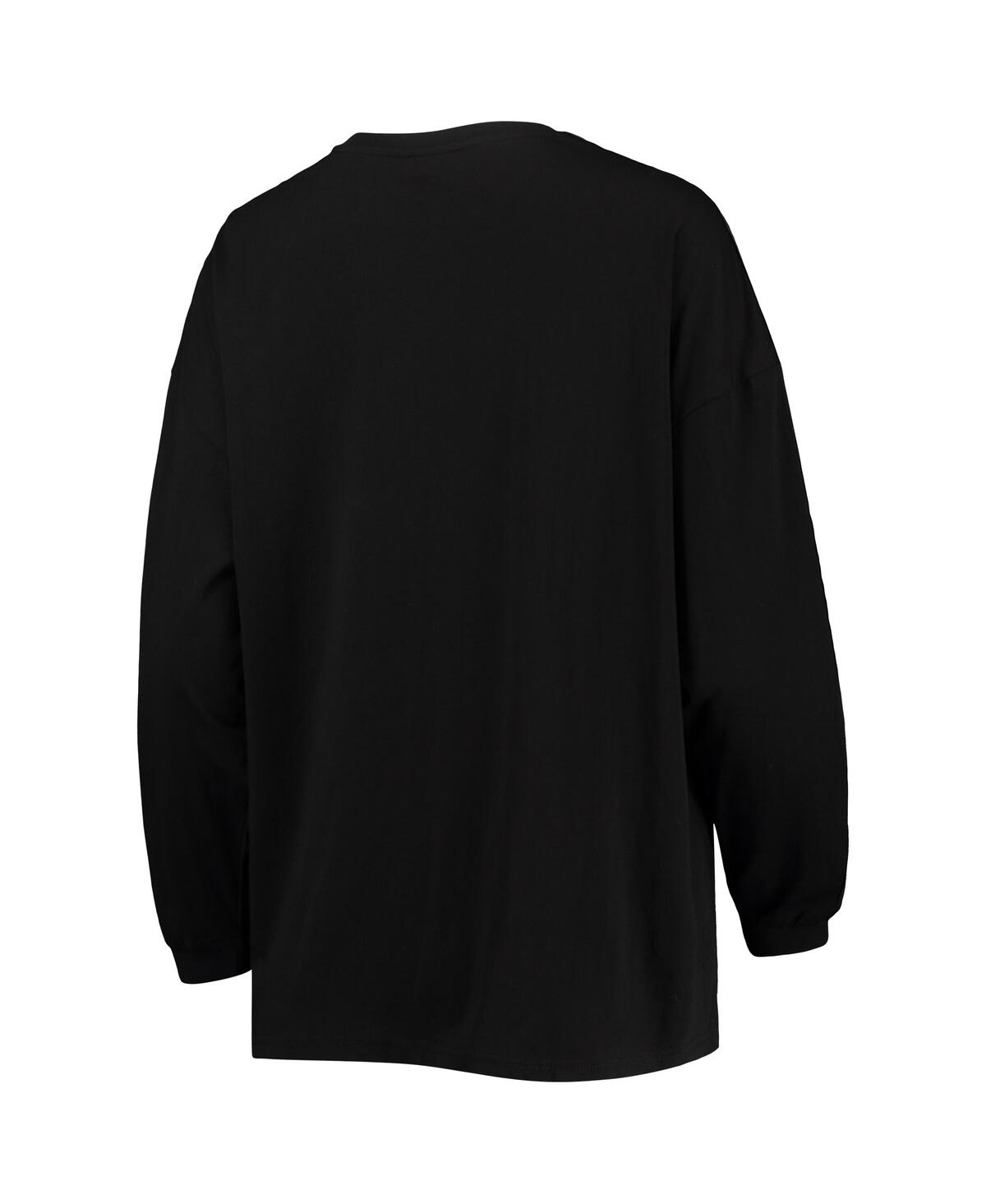 Shop The Wild Collective Women's  Black Chicago Fire Tri-blend Long Sleeve T-shirt