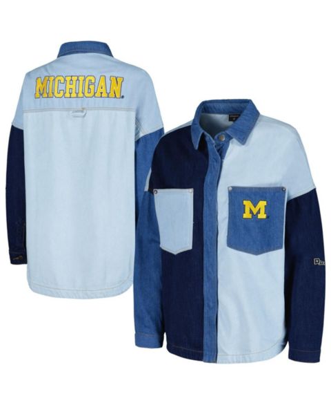 Женские куртки Hype And Vice Women's Denim Michigan Wolverines Multi-Hit Hometown Full-Snap Jacket