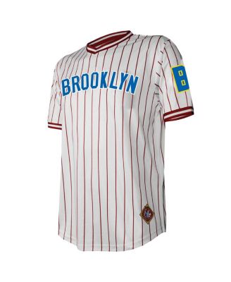 Men's White Distressed Brooklyn Royal Giants V-Neck Jersey