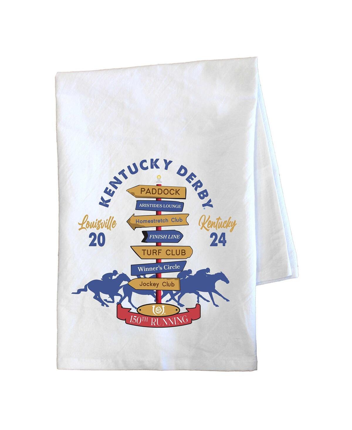 Rebecca Ray Kentucky Derby 150 Signs Bar Towel In White