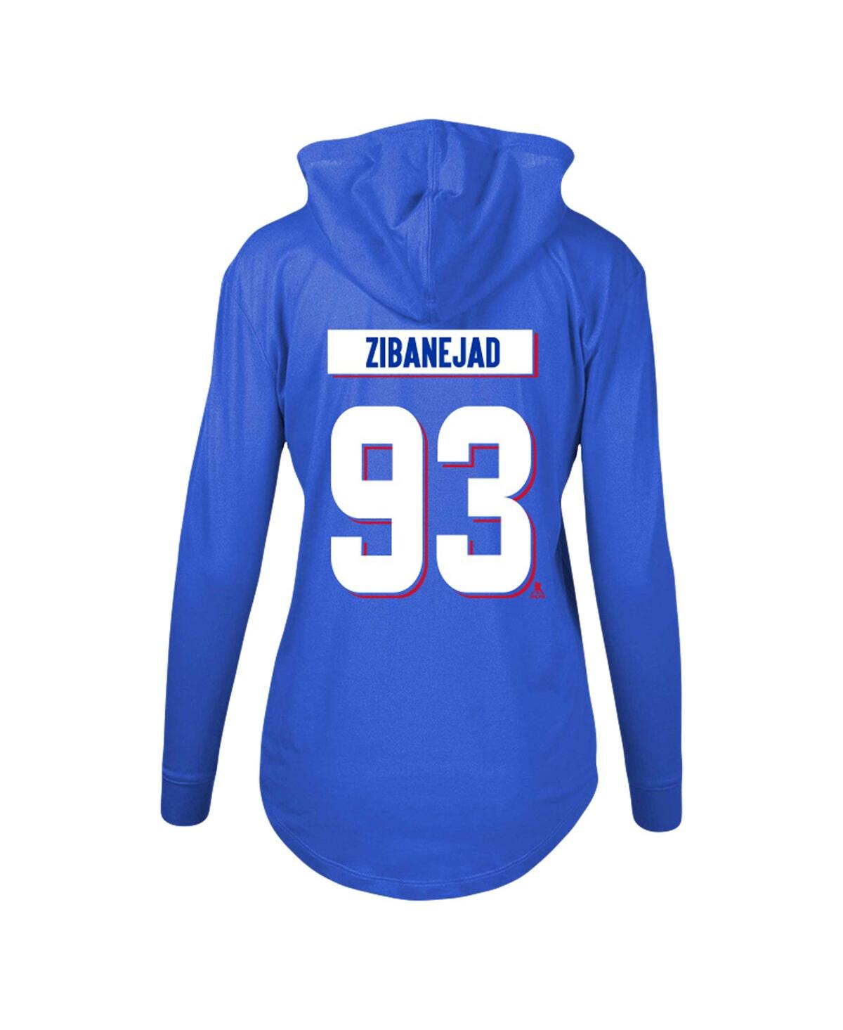 Shop Levelwear Women's  Mika Zibanejad Blue New York Rangers Vivid Player Name And Number Pullover Hoodie