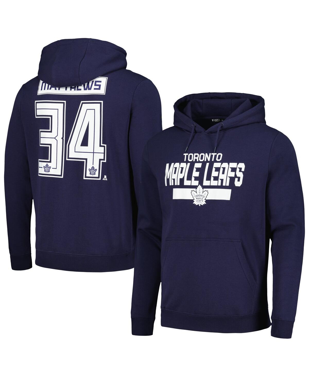 Shop Levelwear Men's  Auston Matthews Navy Toronto Maple Leafs Podium Name And Number Pullover Hoodie