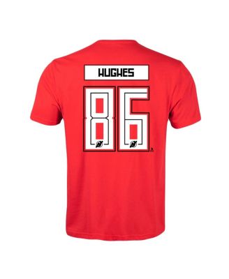 Men's Jack Hughes Red New Jersey Devils Richmond Player Name and Number T-shirt