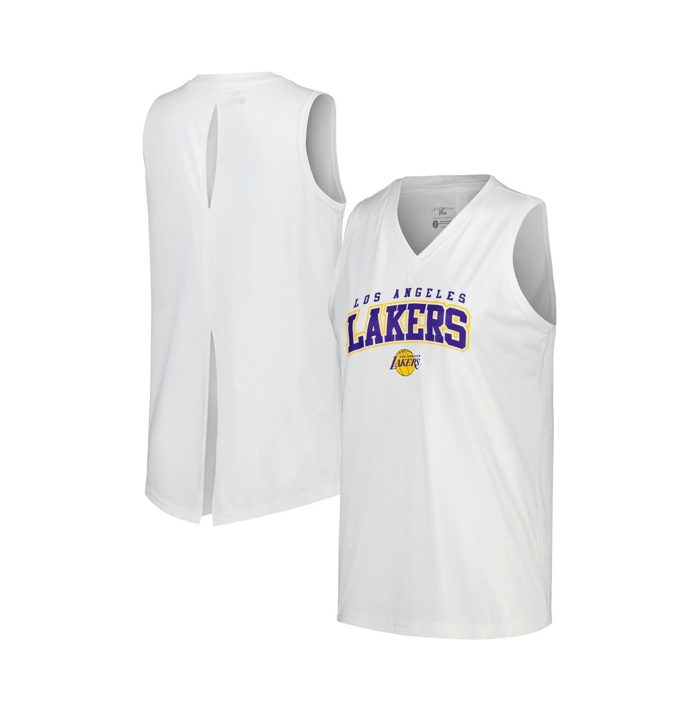 Женский топ LevelWear White Los Angeles Lakers Paisley Peekaboo — фото 1