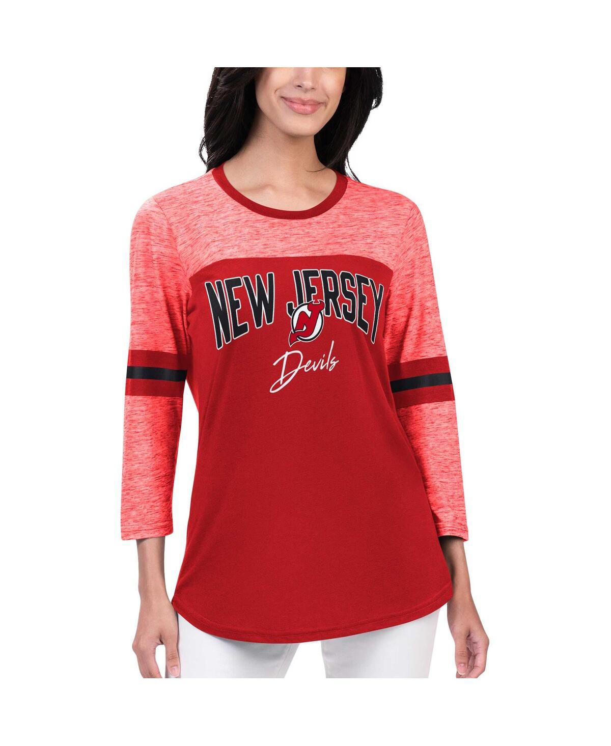 Shop G-iii 4her By Carl Banks Women's  Red New Jersey Devils Play The Game 3/4-sleeve T-shirt