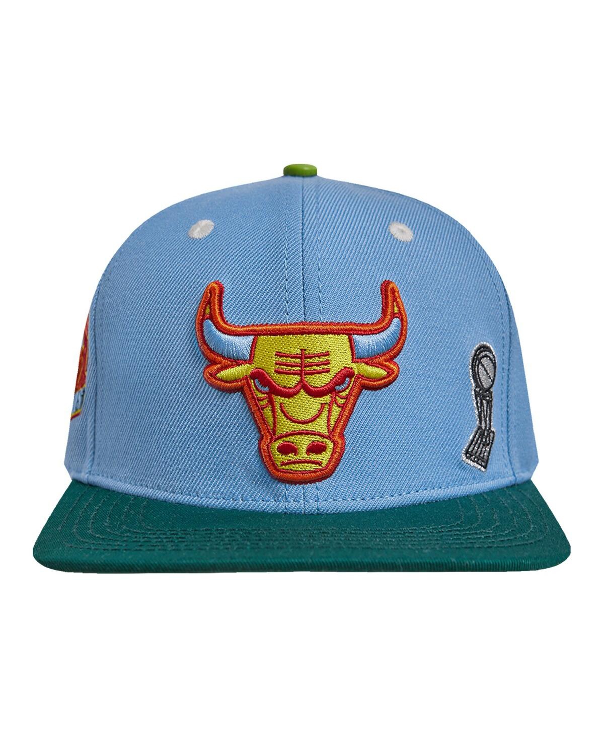 PRO STANDARD MEN'S PRO STANDARD LIGHT BLUE, GREEN CHICAGO BULLS RETRO PROGRAM 2-TONE SNAPBACK HAT 