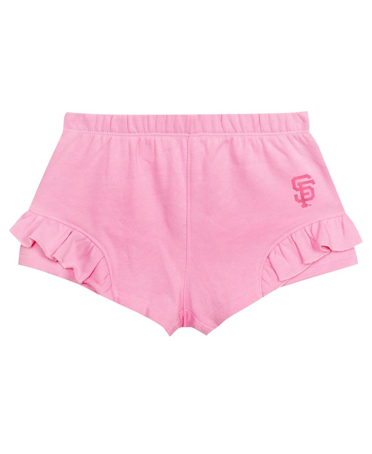 Shop Outerstuff Girls Toddler  Pink San Francisco Giants Dugout Cute T-shirt And Shorts Set