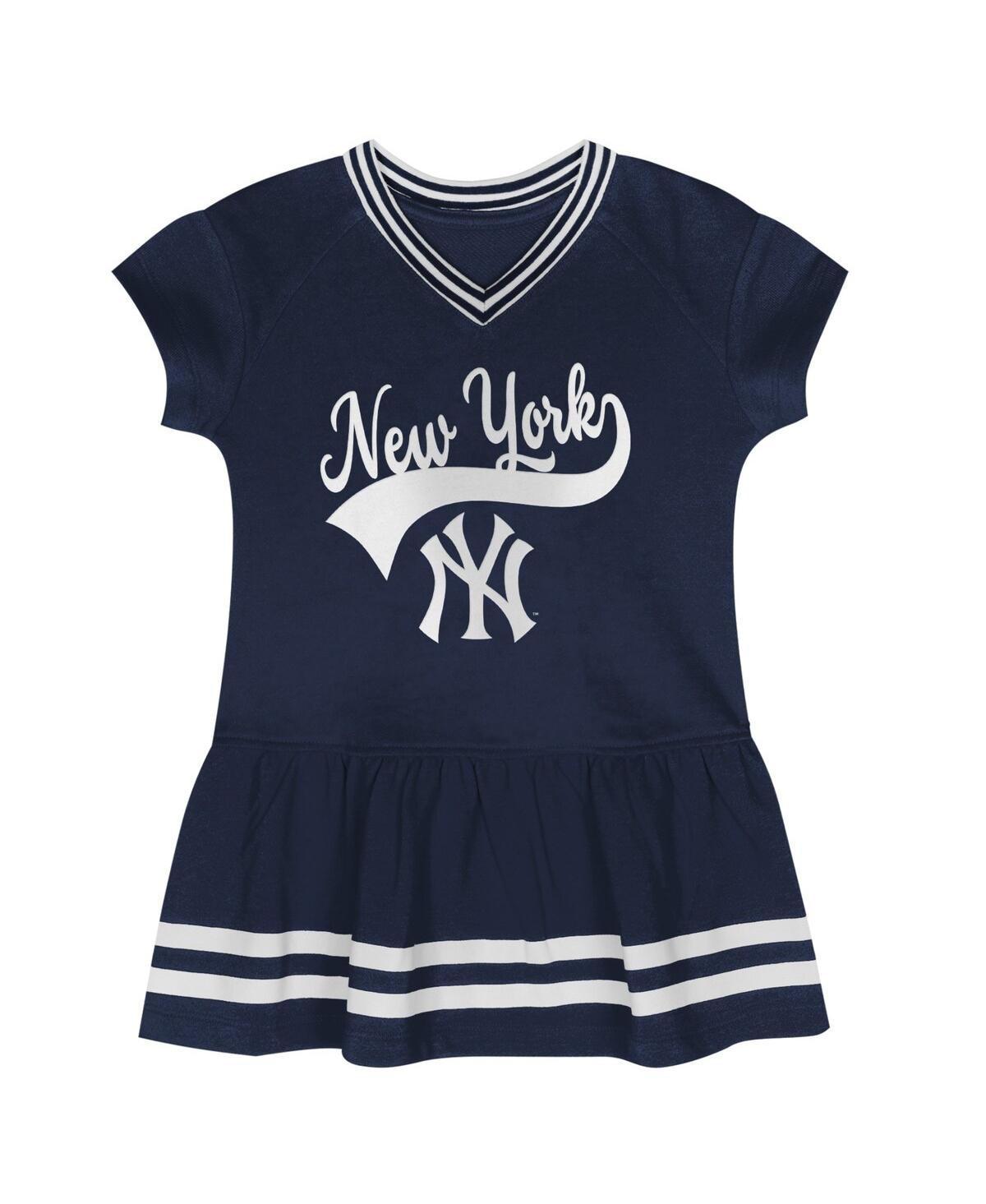 Outerstuff Kids' Little Girls  Navy New York Yankees Sweet Catcher V-neck Dress