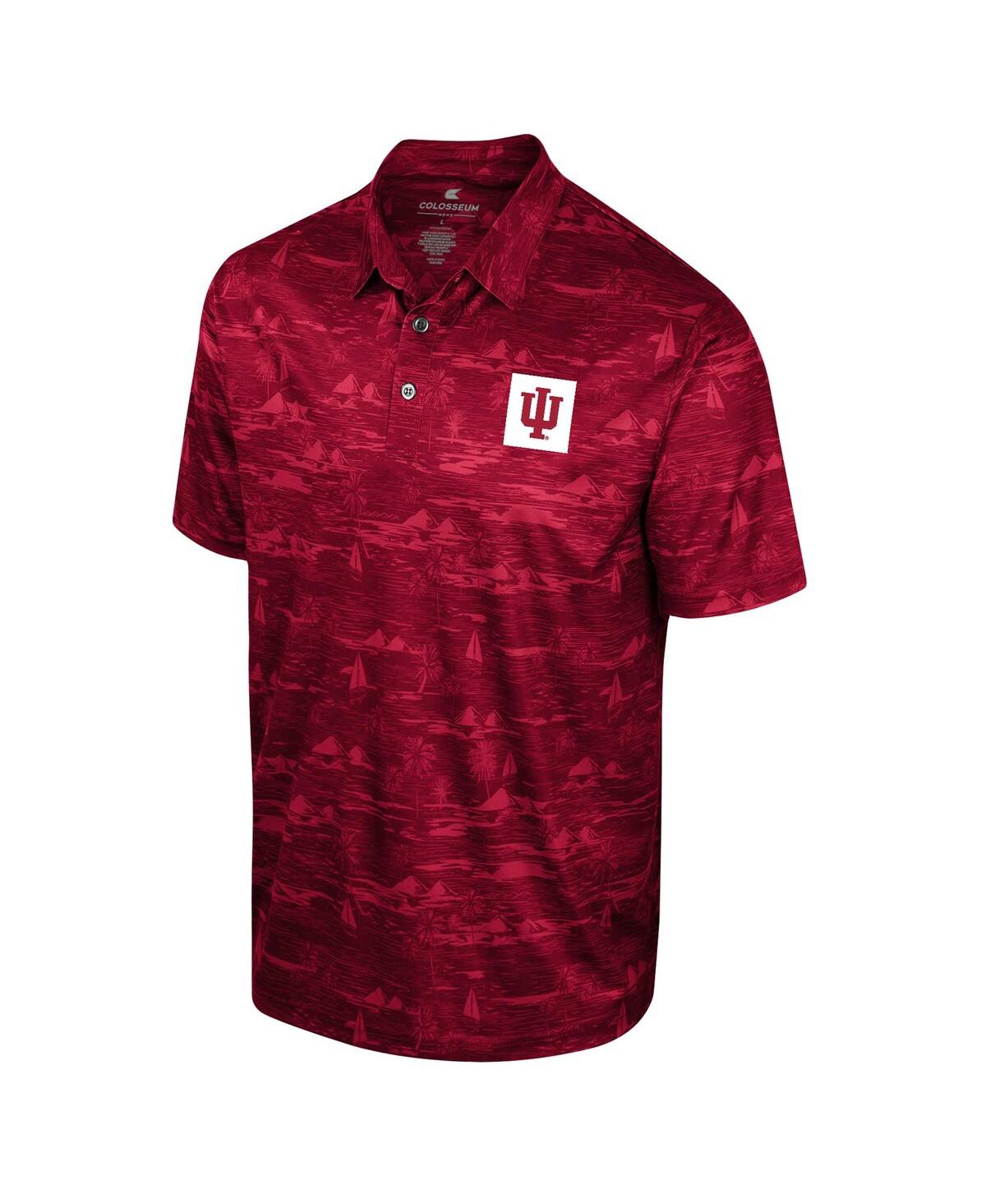 Shop Colosseum Men's  Crimson Indiana Hoosiers Daly Print Polo Shirt