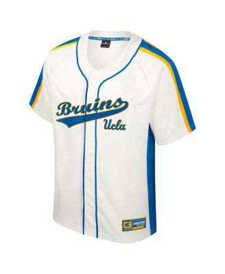 Men's Cream Distressed UCLA Bruins Ruth Button-Up Baseball Jersey