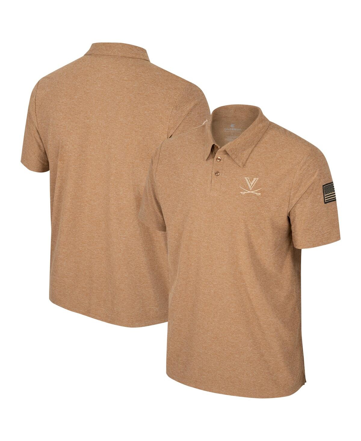 Men's Colosseum Khaki Virginia Cavaliers Oht Military-Inspired Appreciation Cloud Jersey Desert Polo Shirt - Khaki