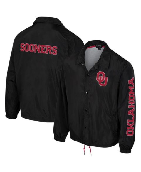 Женские куртки The Wild Collective Men's and Women's Black Oklahoma Sooners Coaches Full-Snap Jacket