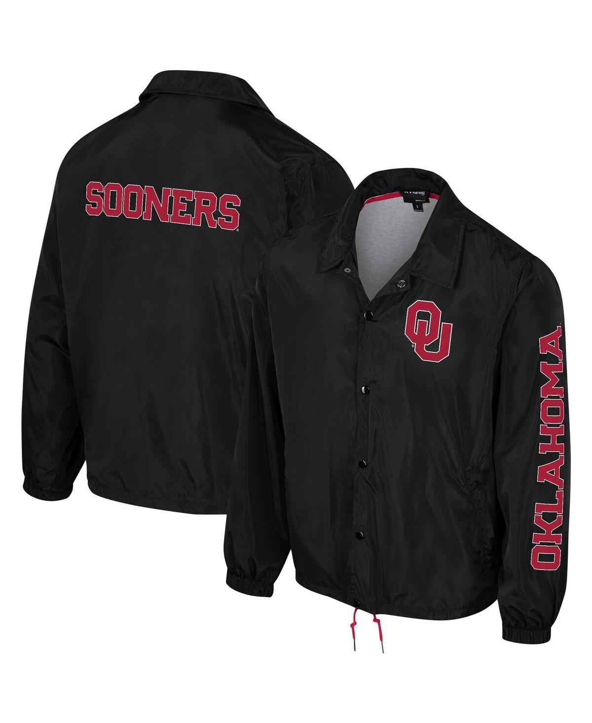 Men's and Women's The Wild Collective Black Oklahoma Sooners Coaches Full-Snap Jacket - Black
