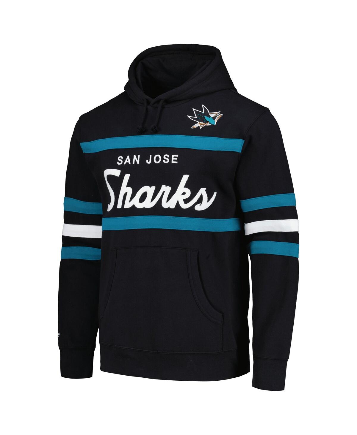 Mitchell & Ness Men's  Black San Jose Sharks Head Coach Pullover Hoodie In Black