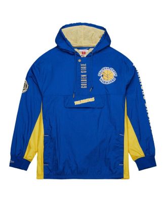 Men's Roya Distressedl Golden State Warriors Team OG 2.0 Vintage-Like Logo Anorak Windbreaker Quarter-Zip Jacket