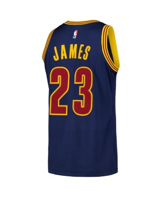Men's LeBron James Navy Distressed Cleveland Cavaliers 2015/16 Hardwood Classics Authentic Jersey