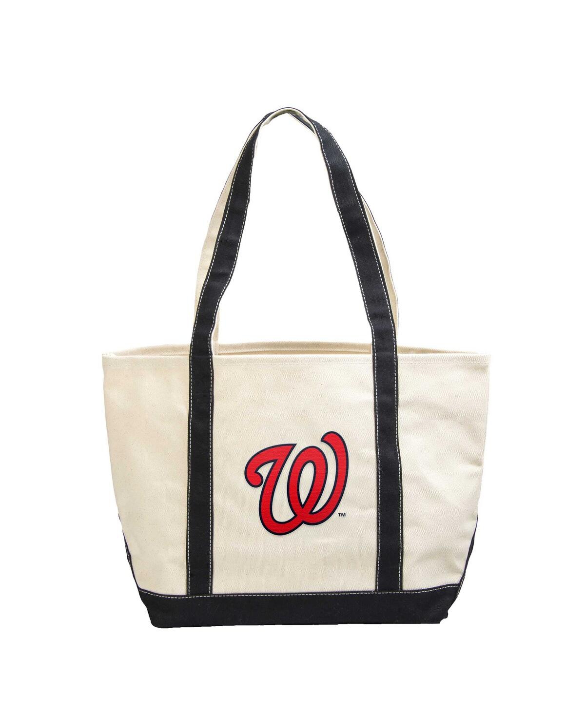 Shop Logo Brands Women's Washington Nationals Canvas Tote Bag In Red