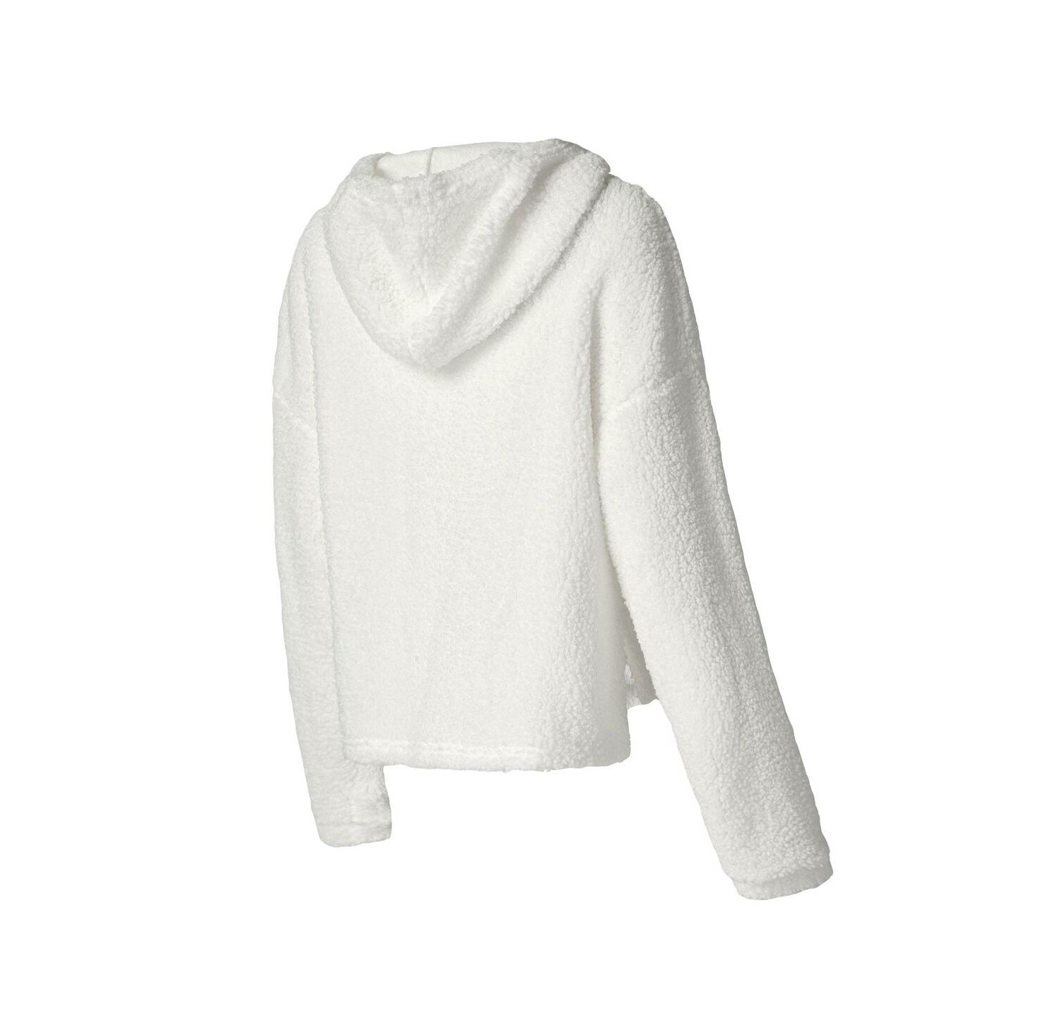 Women's White New York Giants Fluffy Pullover Sweatshirt and Shorts Sleep Set