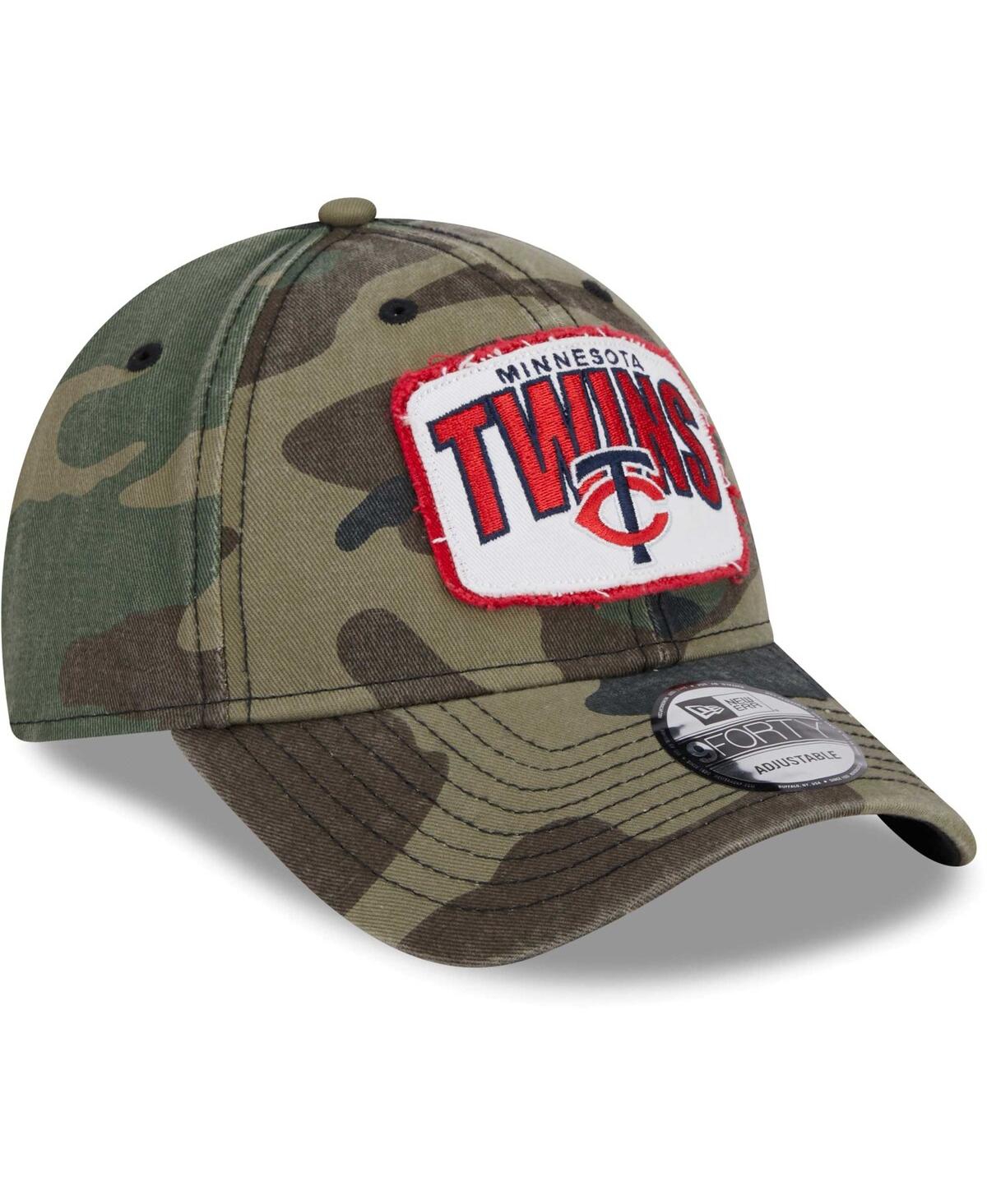 New Era Camo Minnesota Twins Gameday 9forty Adjustable Hat In Camo