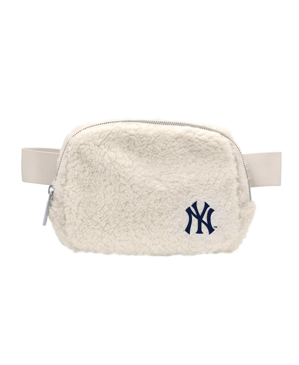 Logo Brands Men's And Women's New York Yankees Sherpa Fanny Pack In White