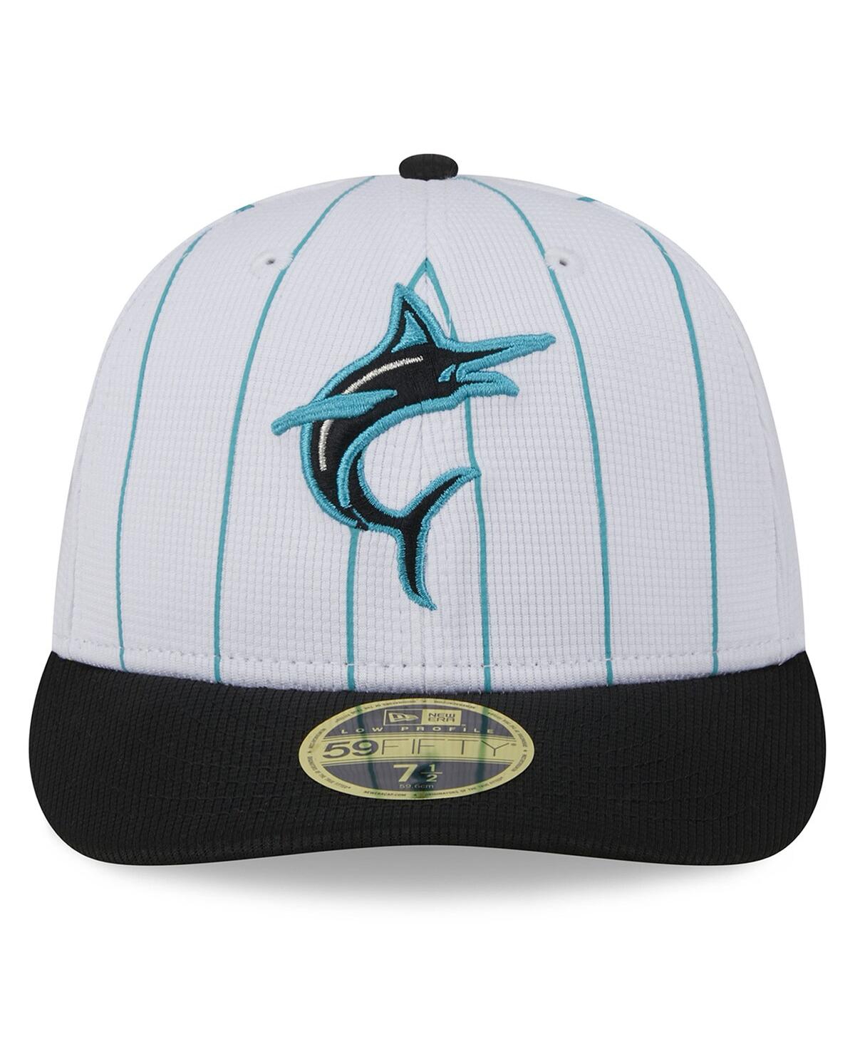 New Era White Miami Marlins 2024 Batting Practice Low Profile 59fifty Fitted Hat In White